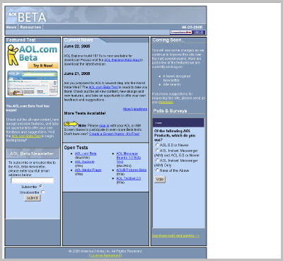 AOL.com Beta Site 오픈